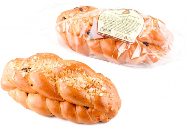 Vánočka s rozinkami a mandlemi, B 400g