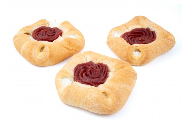 Koláček plundrový nápl. jahodovou, 130g