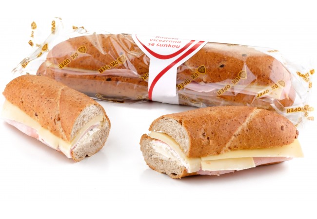 Bageta vícezrnná se šunkou,B 240g